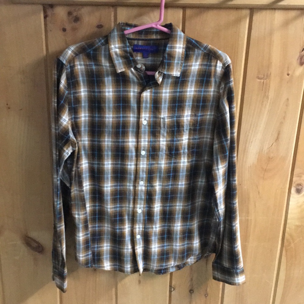 Yellow/Brown Plaid Cotton Shirt